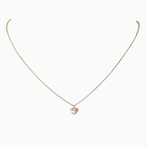 Heart-Shaped Lab-Grown Fancy Pink Diamond Solitaire Pendant, 14k Yellow Gold
